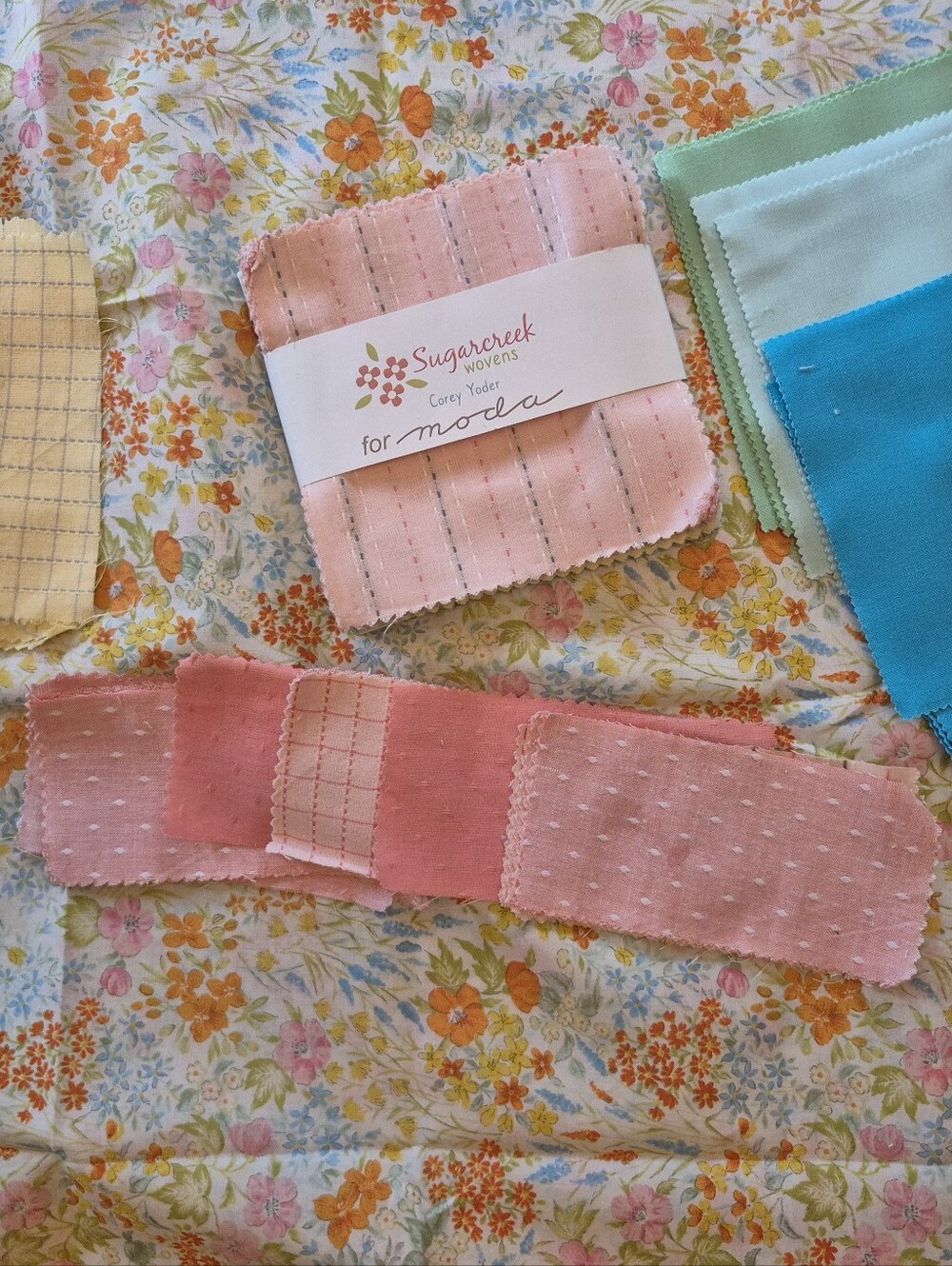 FABRIC!  42" x 37" Sevenberry🌼🌸 Sugarcreek Moda Patchwork Partial 5" Square Pk